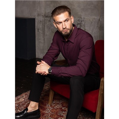 004J Мужская рубашка JenTa бордовый