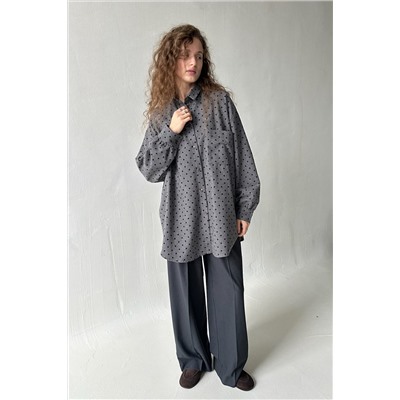 Рубашка женская  HUG077/12/Серый, черный