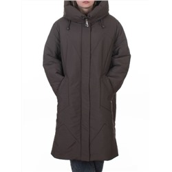 A618 GRAY/BROWN Пальто зимнее женское (верблюжья шерсть, 120 гр. холлофайбер)