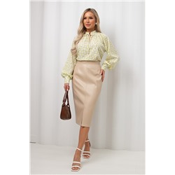 Блузка цвета лайм с цветочным принтом Челси №10