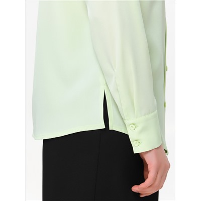 Блузка бледно-зелёная с длинным рукавом