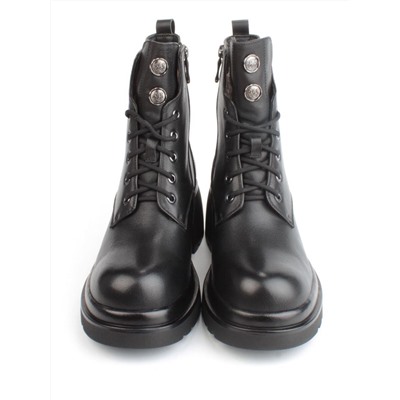 04-M3-H207 BLACK Ботинки зимние женские (натуральная кожа, натуральный мех)