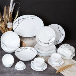 Столовый набор 36 предметов / GRAY-36/758578412022055 (7267-2) /уп 2/ Полосы классика