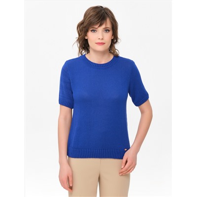 Джемпер вязаный василькового цвета