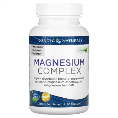 Nordic Naturals, Комплекс магния, 225 мг, 90 капсул (75 мг на капсулу)