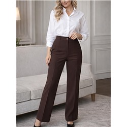 Женские летние брюки Брюки трубы вискоза шоколад