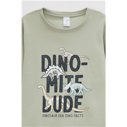 Пижама шалфей, динозавры на индиго Crockid