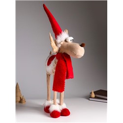 Интерьерная кукла текстильная «Золотой лосик в красном колпаке», 26×15×60 см