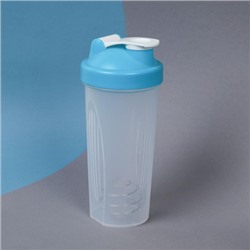 Бутылка/Шейкер SHAKER SHS-600 бело-синяя, для спортивного питания 600ML/уп72