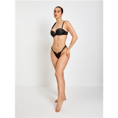 Трусы стринг жен Lovitta черный Infinity Lingerie