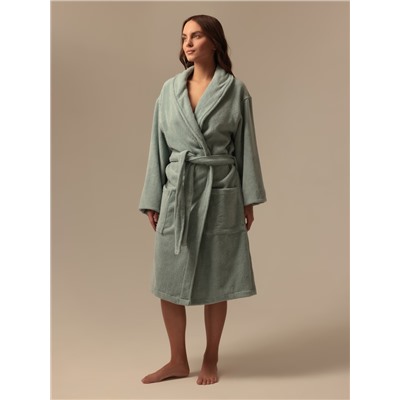 Халат махровый женский SL HOME: Basic «Аззура», хлопок 100%, бирюзовый