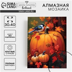 Алмазная мозаика с полным заполнением на холсте «Осенний урожай», 30 х 40 см