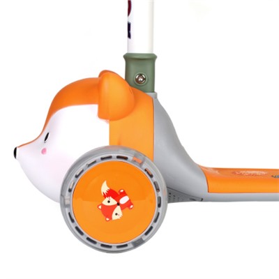 Самокат 3-х колесный SCOOTER Лисичка / 766 /уп 4/ рыжий