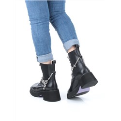 01-GZ6190-L61 BLACK Ботинки демисезонные женские (натуральная кожа)