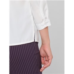 Блуза белая со смещённой застёжкой