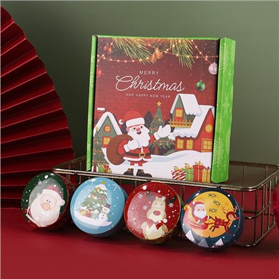 Набор ароматических свечей в баночках 4 штуки в подарочной коробке. 4 шт. * 80 гр.