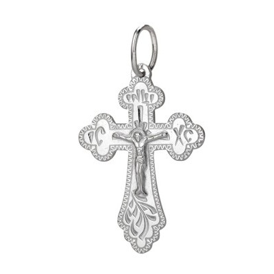 крест из серебра штампованный белый