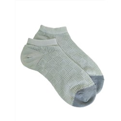 Короткие носки р.35-40 "Перфорация Сердечки" Зеленые