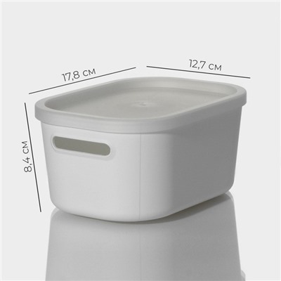 Контейнер для хранения с крышкой LaDо́m «Лёгкость», 17.8×12.7×8.4 см, белый