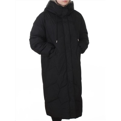 8883 BLACK Пальто зимнее женское (150 гр. холлофайбер)