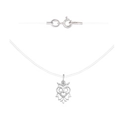 Колье из серебра на леске "Сова" - 709