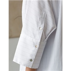 Блузка в полоску с цельнокроеным рукавом 3/4 из хлопка с добавлением льна