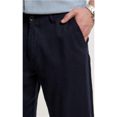 Брюки лен F511-0851 navy