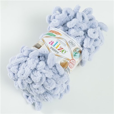 Плюшевая пряжа для вязания руками ALIZE, Puffy, 100 % микрополиэстер, 9 м/100 г, (416 серый)
