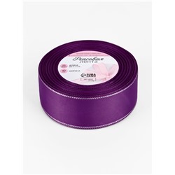 Лента репсовая, с серебряным люрексом, 40 мм, 23±1 м, фиолетовая №046