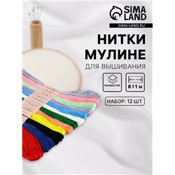 Набор ниток мулине №13/14, 8±1 м, 12 шт.