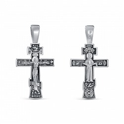 Крест (образ БМ Покрова) из серебра литье частичное чернение