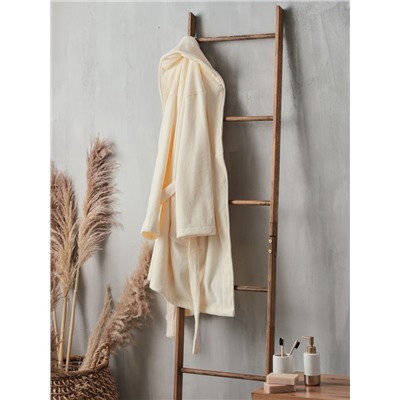 Халат махровый женский SL HOME: Basic «Айвори», хлопок 100%, молочный