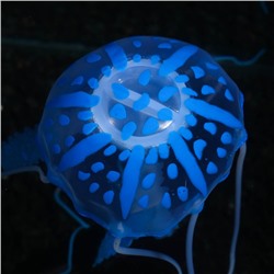 Декор для аквариума «Медуза», 5×5×15 см, флуоресцентная, силкон, синяя