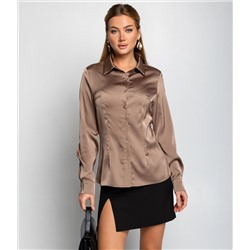 Блуза #ОКТ025022, тёмно-бежевый