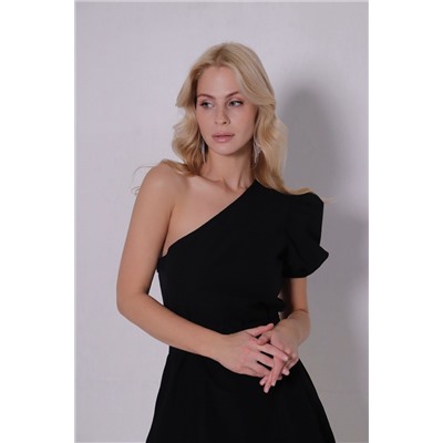 11422 Платье чёрное асимметричное (остаток: 44-46)