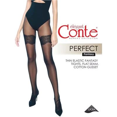 CONTE PERFECT Колготки женские с имитацией ажурных чулок