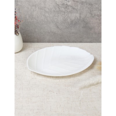 Тарелка плоская 190 мм десертная Лист  WL75 (white) (уп 6/48)