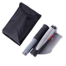 Лопата складная саперная ИРЕМЕЛЬ СПУТНИК-04 тол.1.5мм, дл.40см, лезвие 13x9.3см, термообр. углерод. сталь, 42-46°HRC, алюм. ручка, чехол/736827/уп30