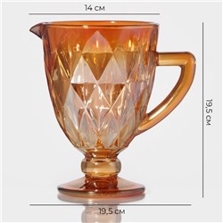 Кувшин для воды Magistro «Круиз», 1.1 л, 14×19.5 см, стекло, цвет янтарный