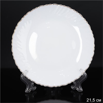 Тарелка обеденная 215 мм ЗОЛОТО Классика / LHP-85 (White Gold ) /уп 48/
