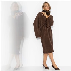 Платье из трикотажа-гофре, Одарена свыше (молочный шоколад)