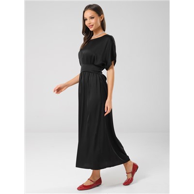 Платье нарядное чёрное с широким поясом