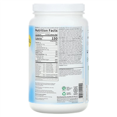 Garden of Life, необработанный органический продукт, заменитель коктейлей и пищи, 1038 г (2 фунта 5 унций)