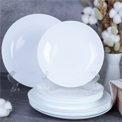 Столовый набор 37 предметов Глэйд с розетками / 30/759565220/XN (WHITE) /уп 2/