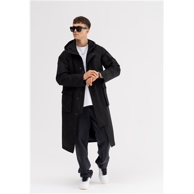 Плащ мужской черный