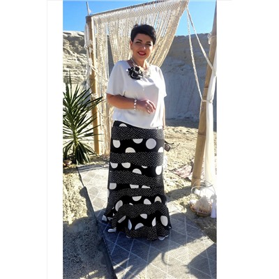 Блуза, юбка Vittoria Queen 21553 черный-белый