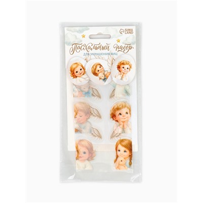 Пасхальный набор для украшения яиц «Ангелы»: плёнка, наклейки, подставка