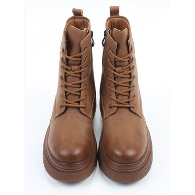 04-WD022-2M BROWN Ботинки зимние женские (натуральная кожа, 100% шерсть)