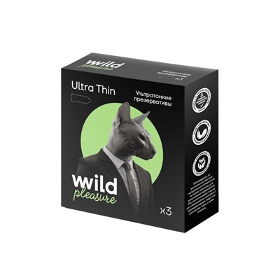 Презервативы латексные Ultra Thin, 3 шт «Wild Pleasure», 14,4 г