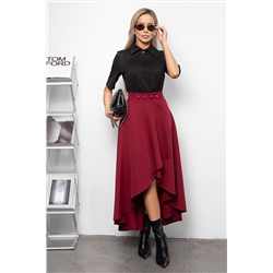 Юбка бордовая на запах Эмбер №1